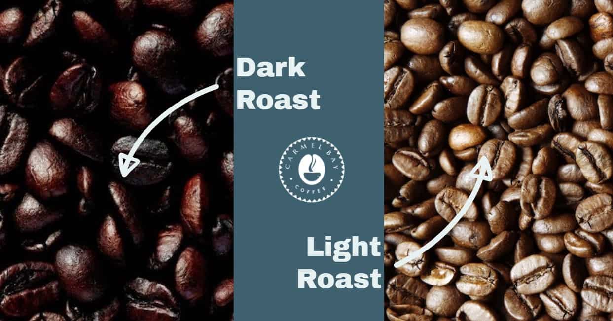 Light and dark coffee beans