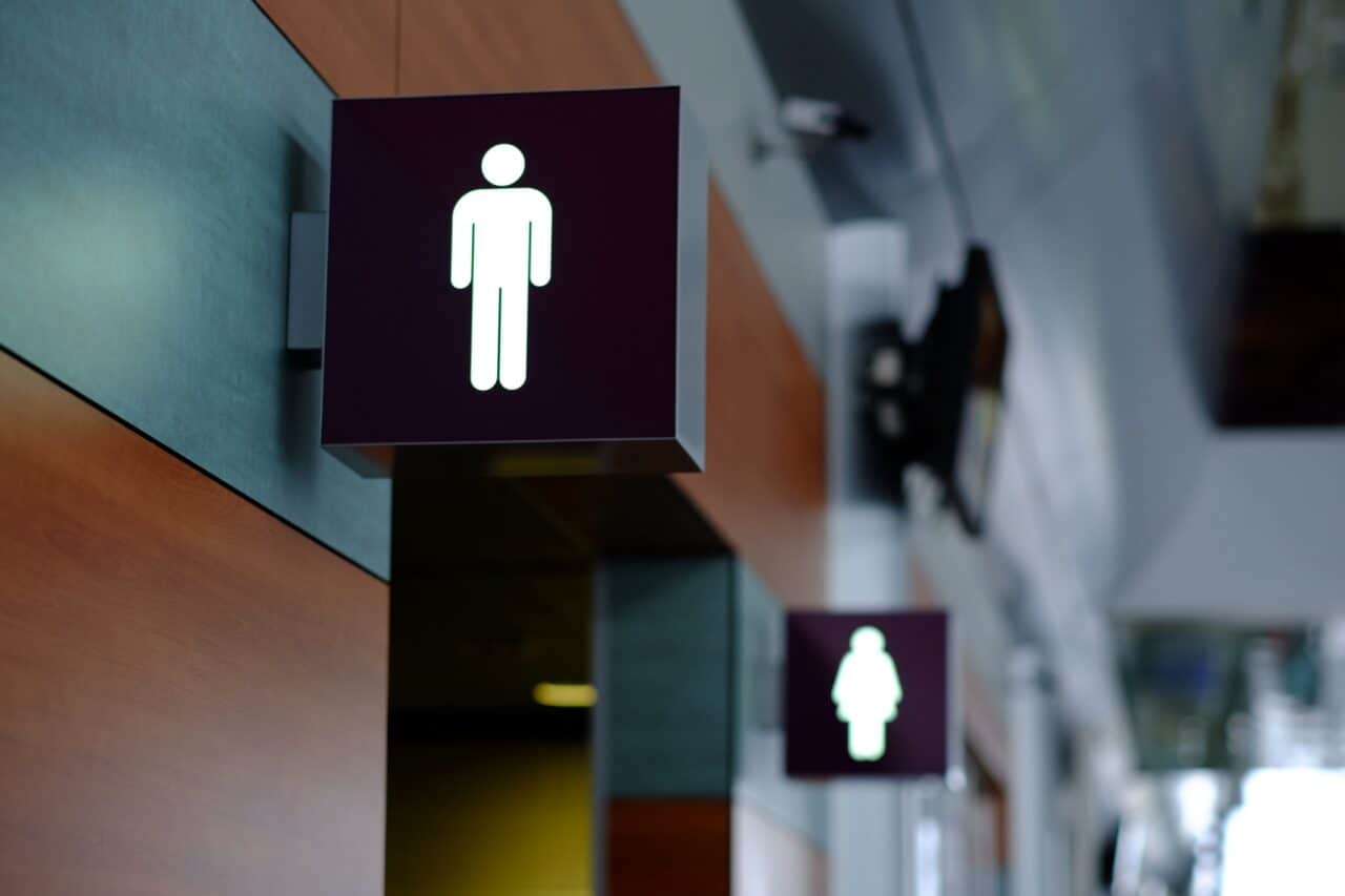 public restrooms at a café