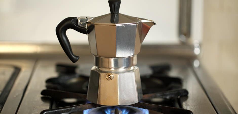 boiling moka pot