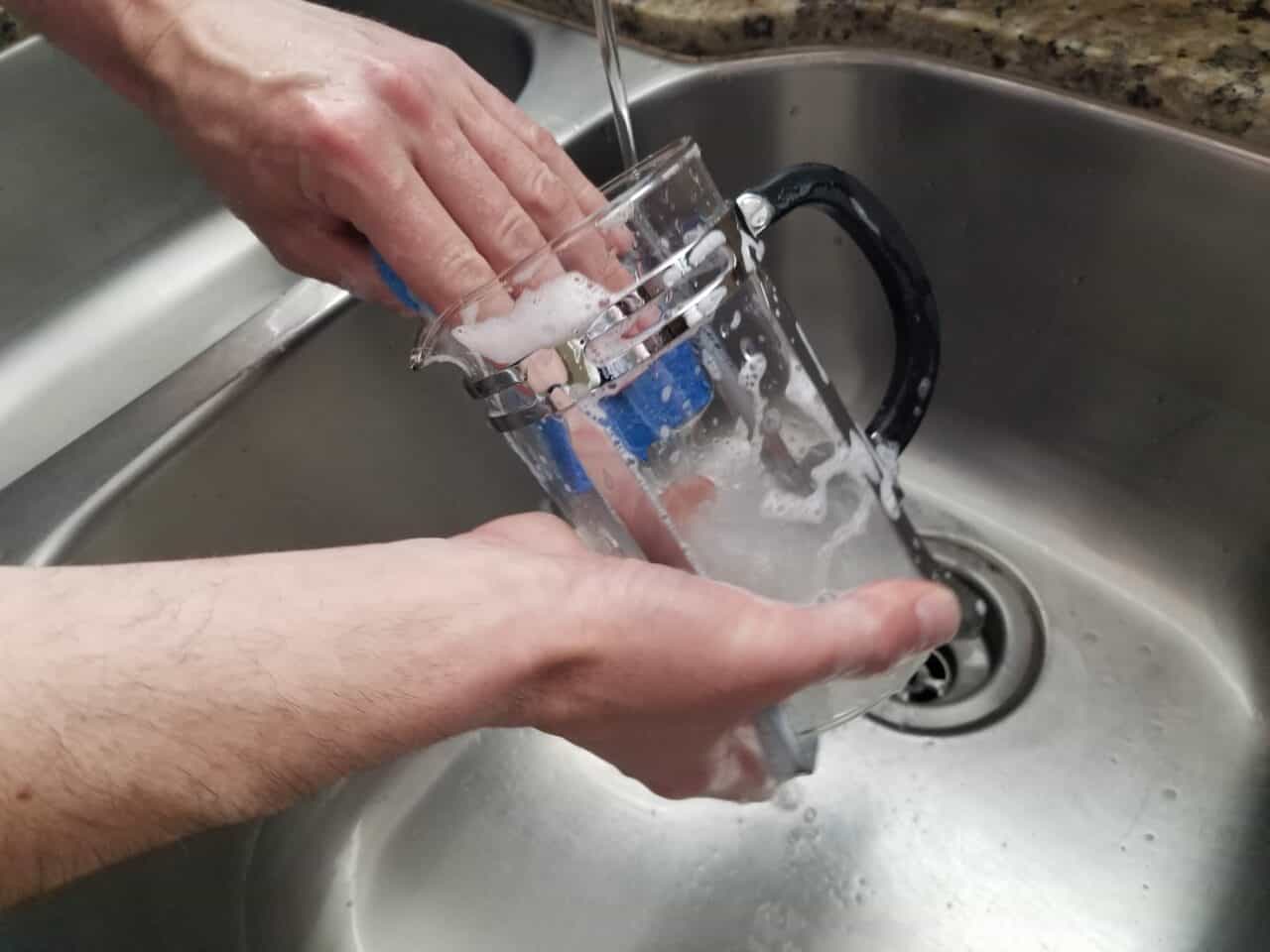 Washing a French Press Coffee Maker