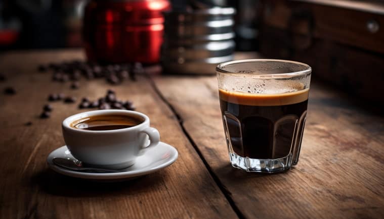 Black coffee vs. espresso coffee