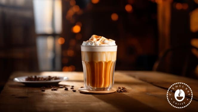 caramel latte with whipped cream